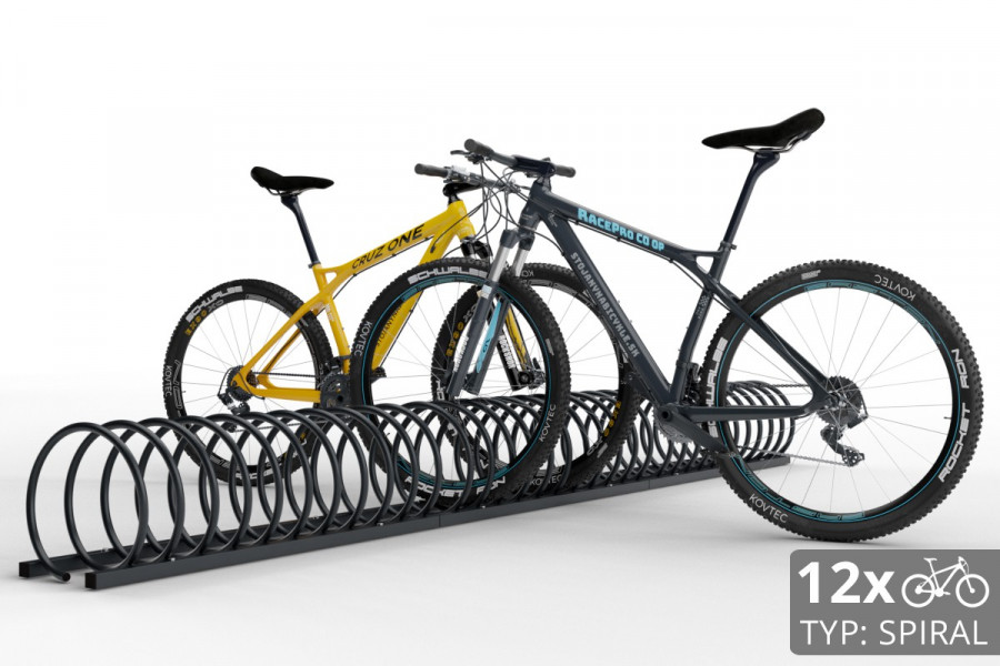 12 kerékpárhoz való SPIRAL kerékpártartó, 330 cm, színes