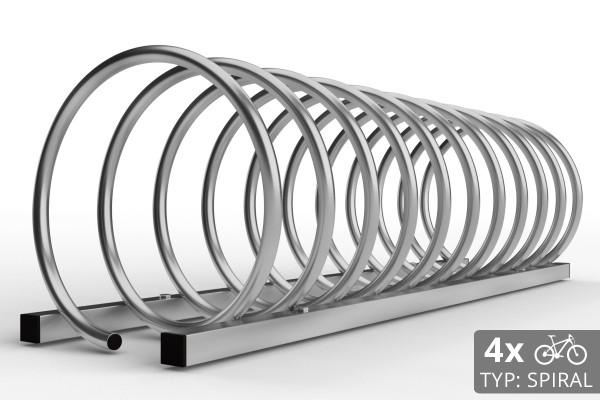 4 kerékpáros SPIRAL állvány, 110 cm horganyzott