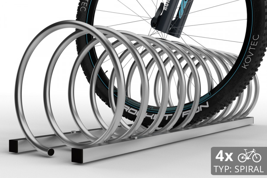 4 kerékpáros SPIRAL állvány, 110 cm horganyzott