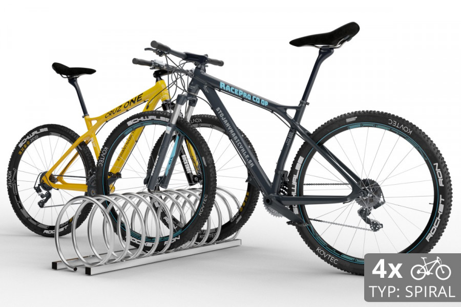 4 kerékpáros SPIRAL állvány, 110 cm horganyzott