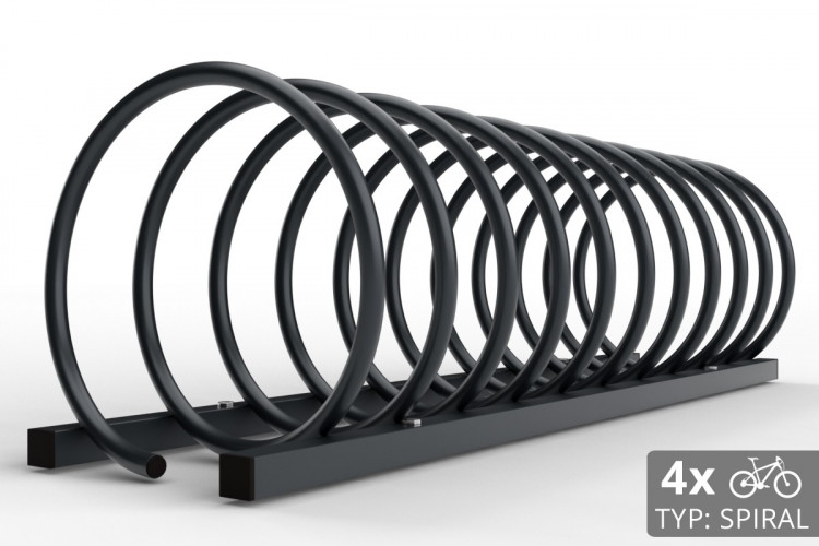 4 kerékpáros SPIRAL tároló, 110 cm, színes
