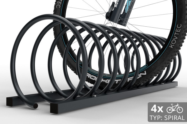 4 kerékpáros SPIRAL tároló, 110 cm, színes
