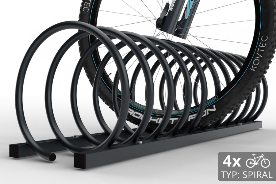 4 kerékpáros SPIRAL tároló, 110 cm, színes