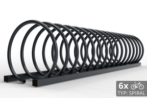 6 kerékpáros SPIRAL állvány, 150 cm, színes