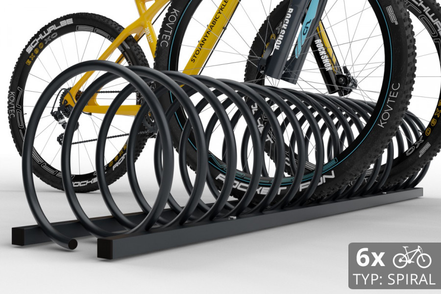 6 kerékpáros SPIRAL állvány, 150 cm, színes