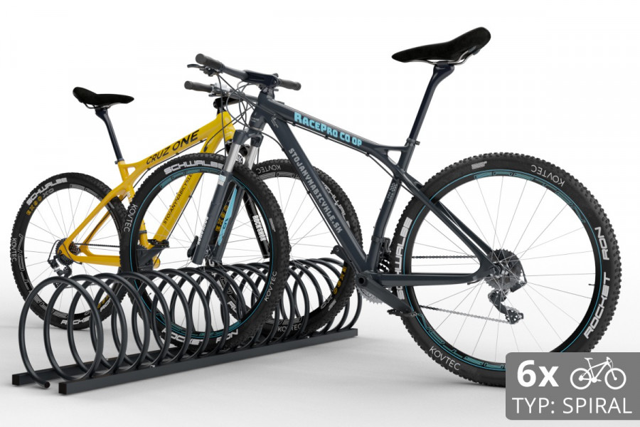 6 kerékpáros SPIRAL állvány, 150 cm, színes