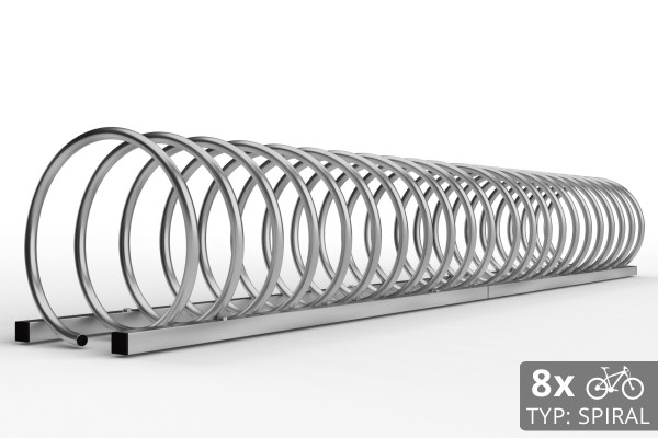 8 kerékpáros SPIRAL tároló, 220 cm horganyzott