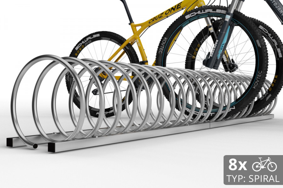 8 kerékpáros SPIRAL tároló, 220 cm horganyzott