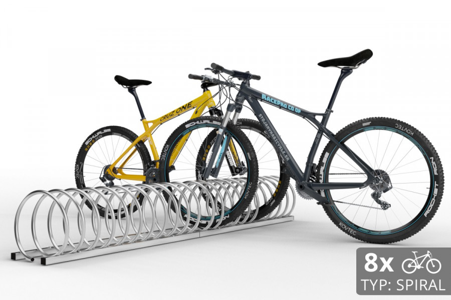 8 kerékpáros SPIRAL tároló, 220 cm horganyzott