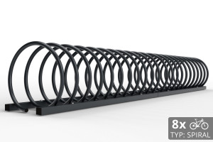 8 kerékpáros SPIRAL tároló, 220 cm, színes