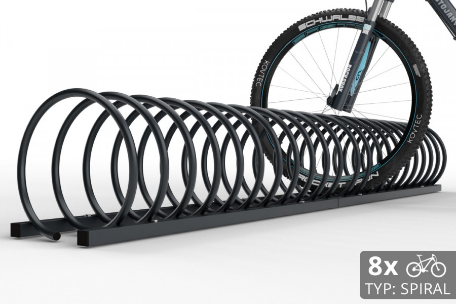 8 kerékpáros SPIRAL tároló, 220 cm, színes