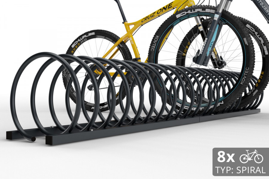 8 kerékpáros SPIRAL tároló, 220 cm, színes