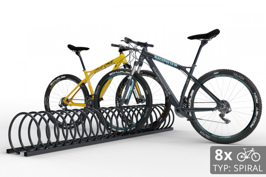8 kerékpáros SPIRAL tároló, 220 cm, színes