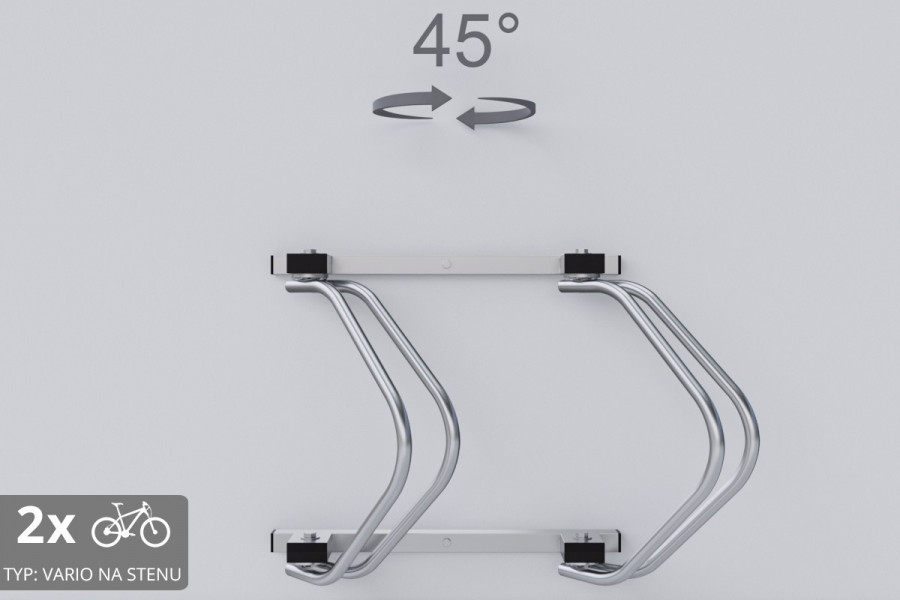 Falra szerelhető 2 kerékpártartó, horganyzott