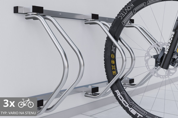 Falra szerelhető 3 kerékpártartó, horganyzott