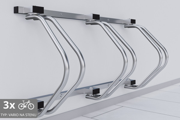 Falra szerelhető 3 kerékpártartó, horganyzott