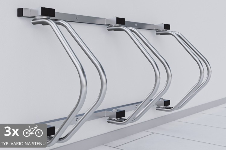 Falra szerelhető 3 kerékpártartó, horganyzott