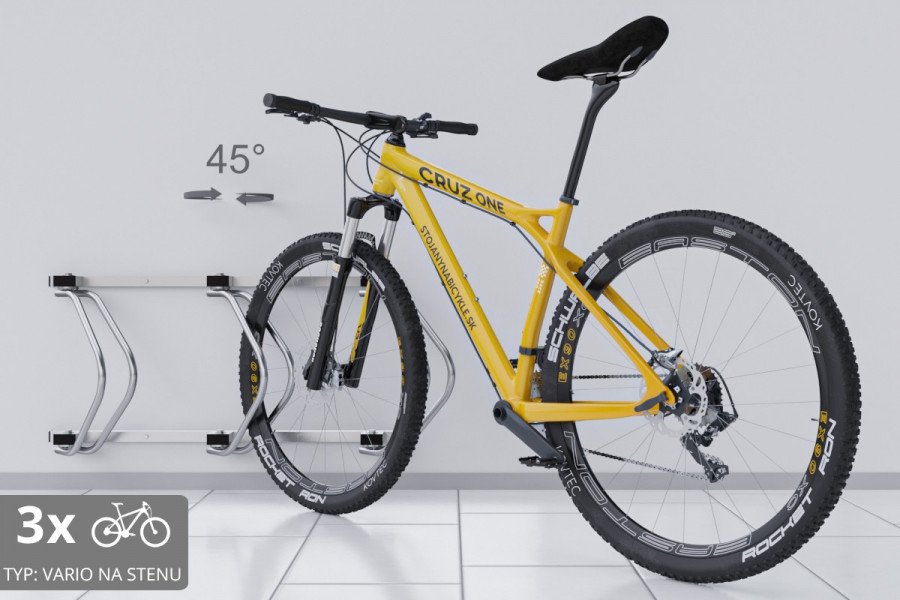 Falra szerelhető 3 kerékpártartó, horganyzott