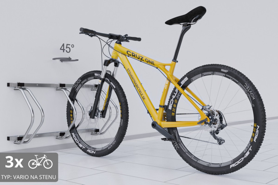 Falra szerelhető 3 kerékpártartó, horganyzott