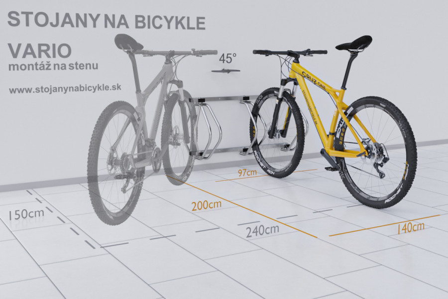 Falra szerelhető 3 kerékpártartó, horganyzott