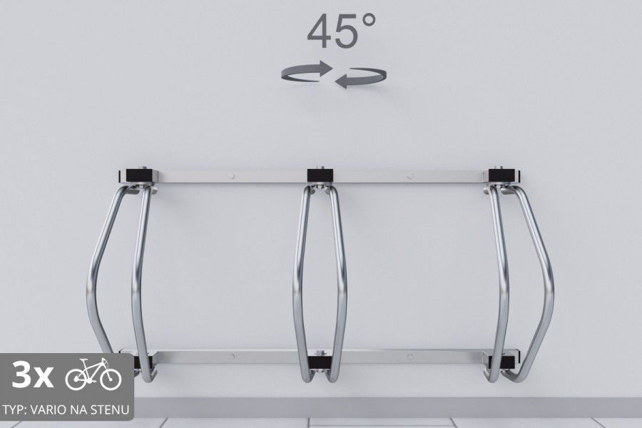 Falra szerelhető 3 kerékpártartó, horganyzott