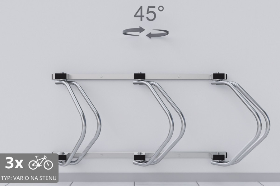 Falra szerelhető 3 kerékpártartó, horganyzott