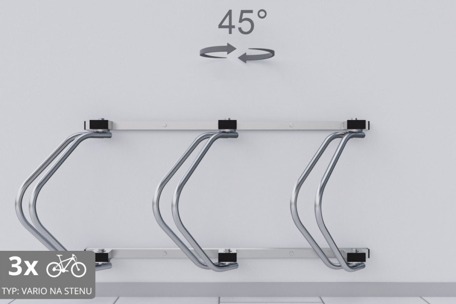 Falra szerelhető 3 kerékpártartó, horganyzott