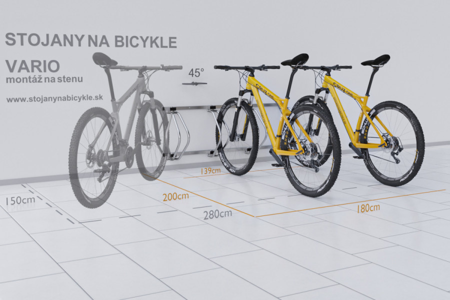 Falra szerelhető 4 kerékpártartó, színes