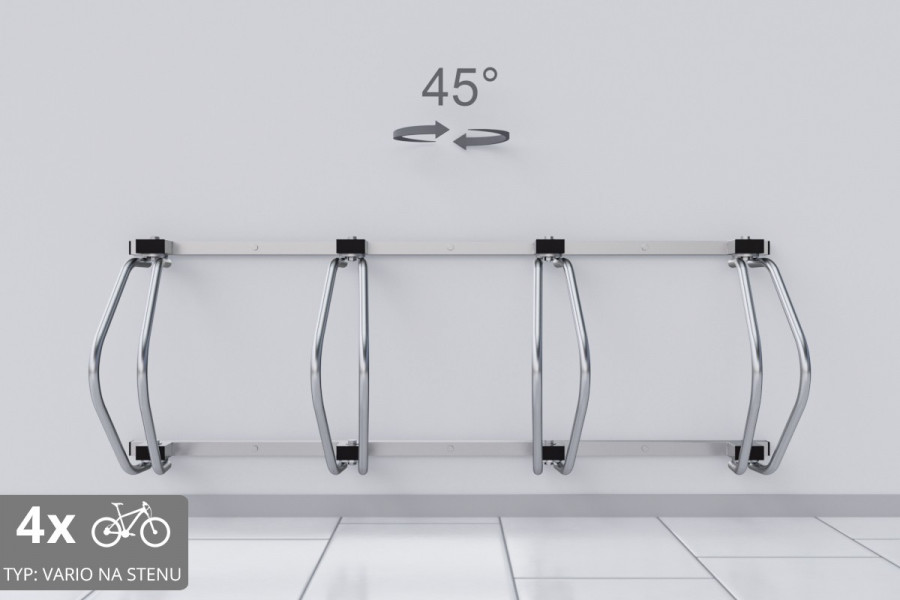 Falra szerelhető 4 kerékpártartó, színes