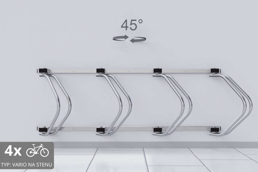 Falra szerelhető 4 kerékpártartó, színes