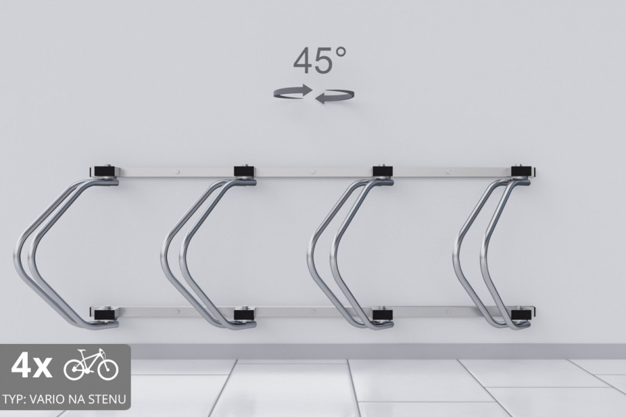 Falra szerelhető 4 kerékpártartó, színes