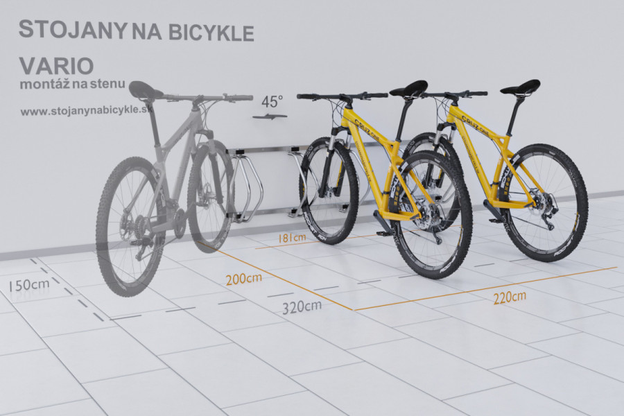 Falra szerelhető 5 kerékpáros tartó, színes