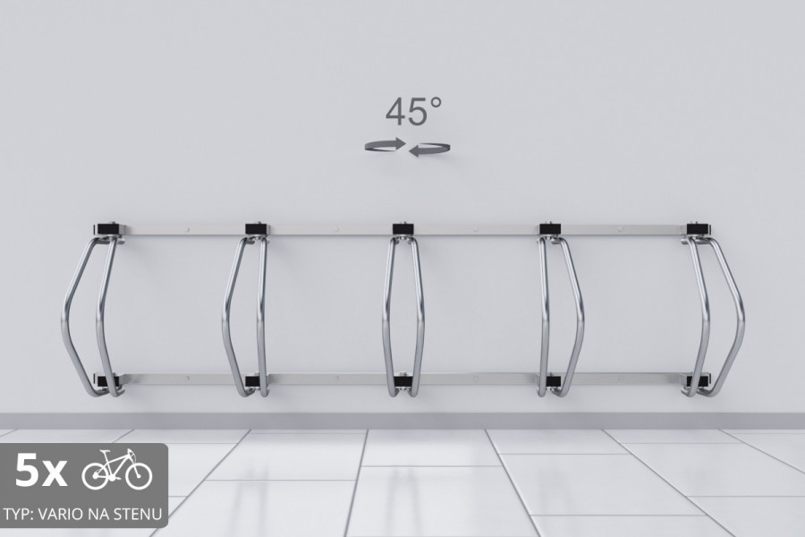 Falra szerelhető 5 kerékpáros tartó, színes
