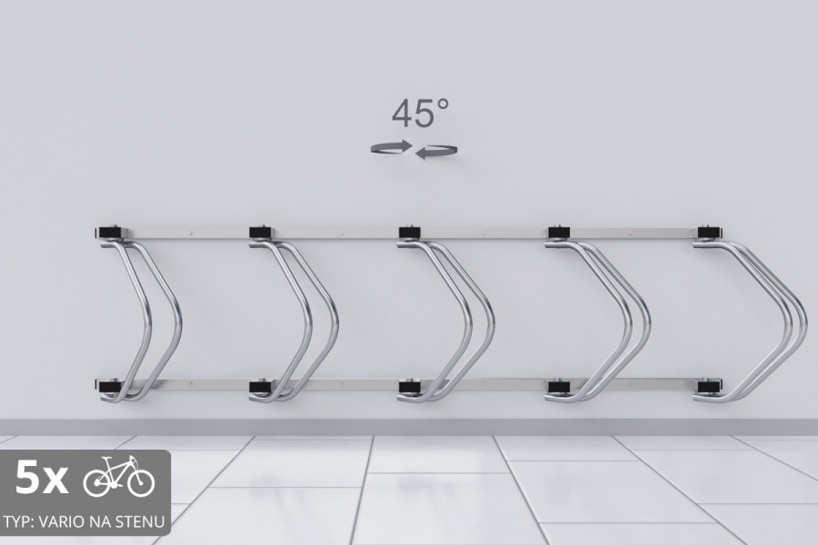 Falra szerelhető 5 kerékpáros tartó, színes
