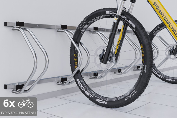 VARIOS falra szerelhető 6 kerékpáros tartó, színes