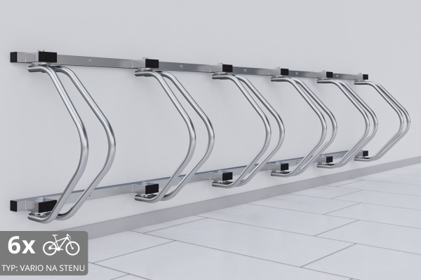 VARIOS falra szerelhető 6 kerékpáros tartó, színes