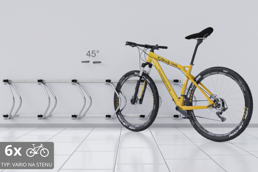 Falra szerelhető 6 kerékpáros tartó, színes