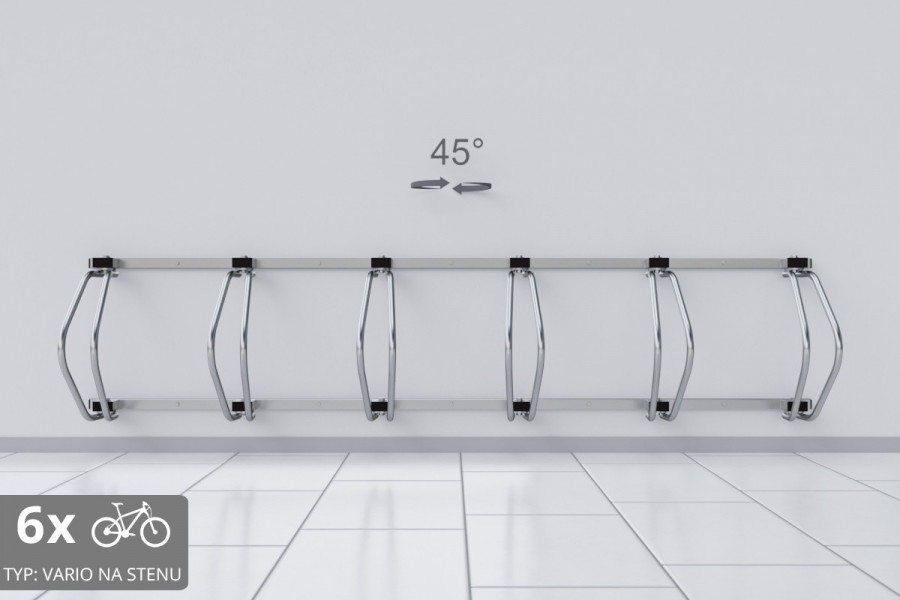 Falra szerelhető 6 kerékpáros tartó, színes