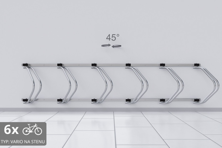 Falra szerelhető 6 kerékpáros tartó, színes