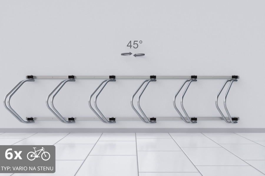 Falra szerelhető 6 kerékpáros tartó, színes