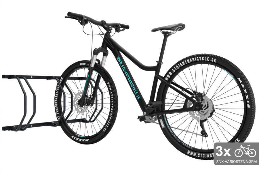 Falra szerelhető, 3 kerékpáros tartó, színes