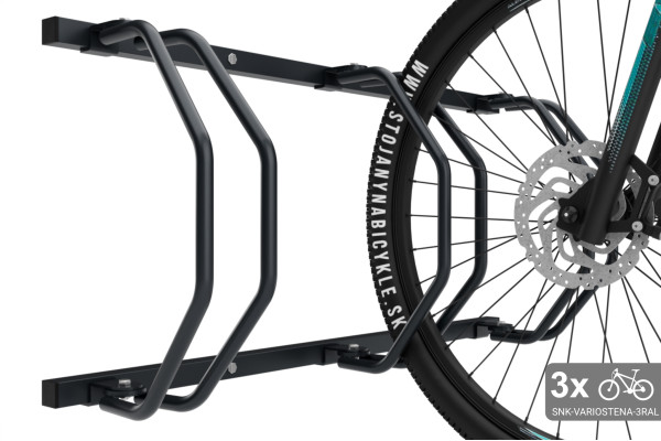 Falra szerelhető, 3 kerékpáros tartó, színes