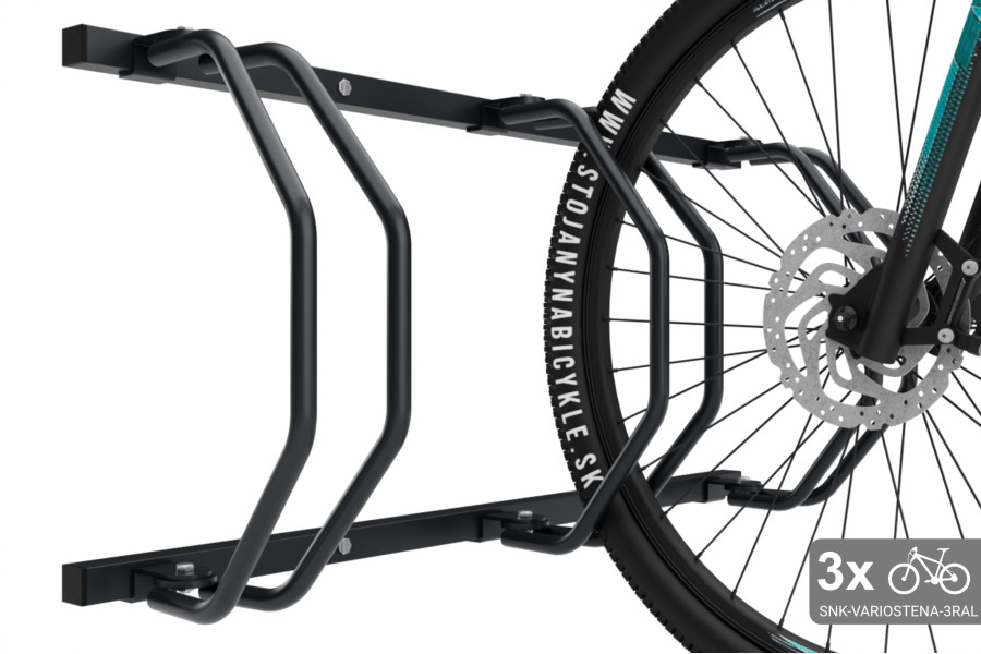 Falra szerelhető, 3 kerékpáros tartó, színes