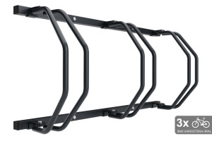 Falra szerelhető, 3 kerékpáros tartó, színes