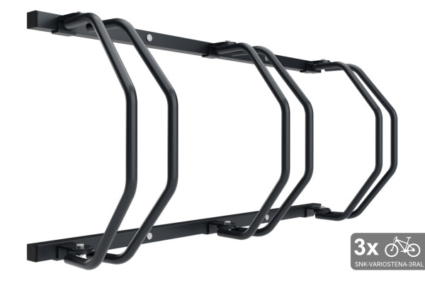 Falra szerelhető, 3 kerékpáros tartó, színes