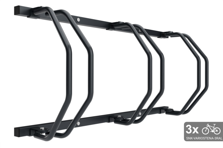 Falra szerelhető, 3 kerékpáros tartó, színes