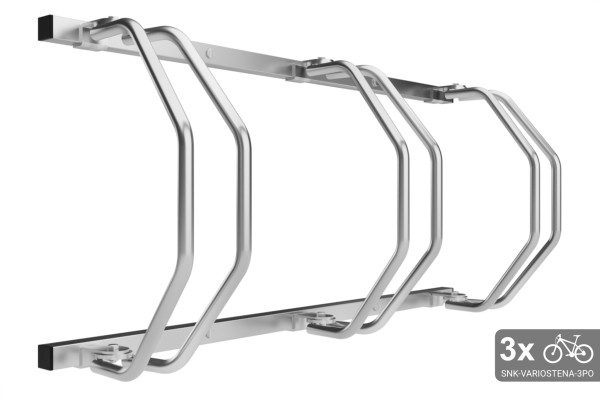 Falra szerelhető 3 kerékpártartó, horganyzott