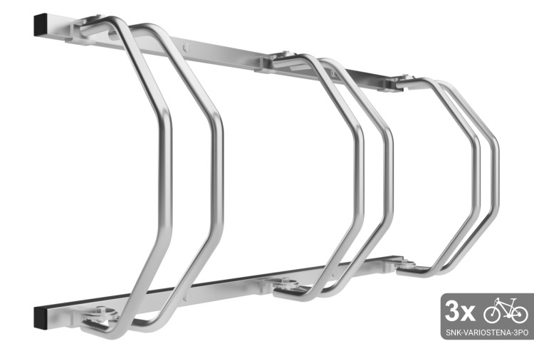 Falra szerelhető 3 kerékpártartó, horganyzott