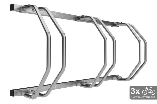 Falra szerelhető, 3 kerékpáros tartó, rozsdamentes acél