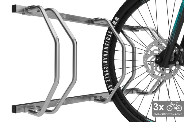 Falra szerelhető, 3 kerékpáros tartó, rozsdamentes acél